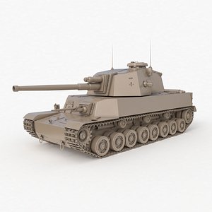 Tank Type 5 Chi-Ri Japan Clay Vray model