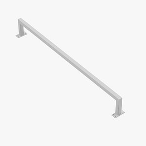 Wall Mounted Cloth Rack White Color 3D