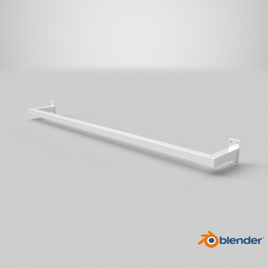 Wall Mounted Cloth Rack White Color 3D - TurboSquid 2247327
