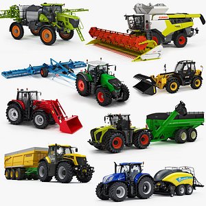 Big Collection Farm Equipment v1 3D model