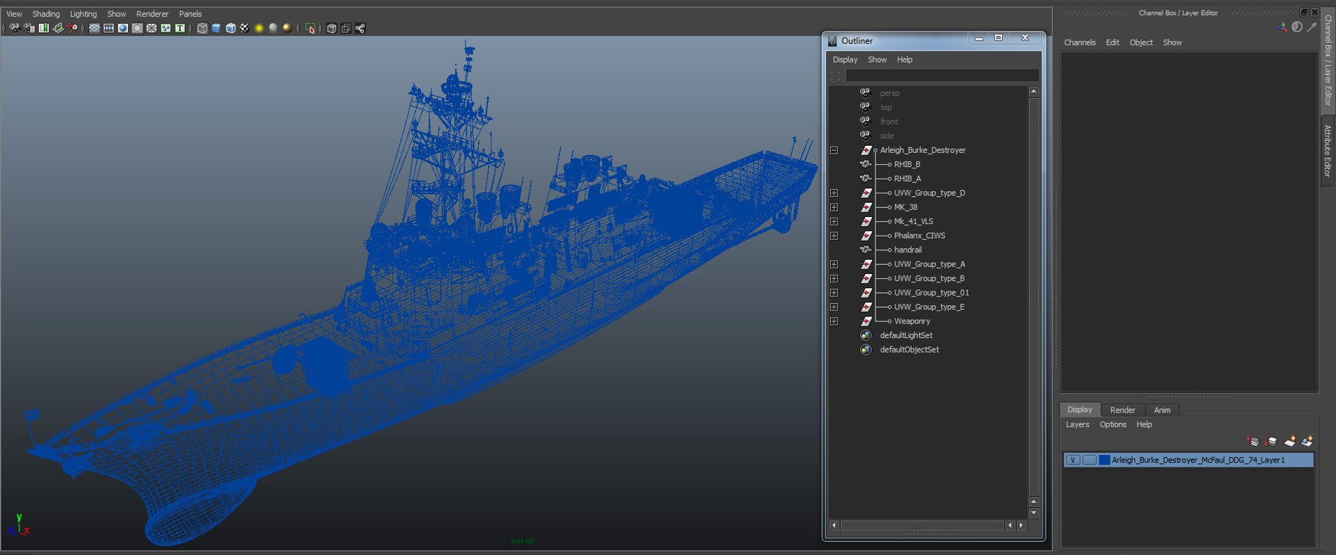 Arleigh Burke Destroyer McFaul DDG-74 3D Model 3D model preview