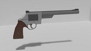 Low poly Magnum Revolver 3D