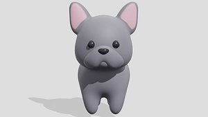 Cute little dog French Bulldog 3D
