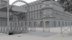 3D Paris Town Metro Station model