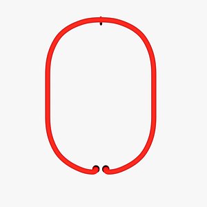 Neon Red Alphabet O model
