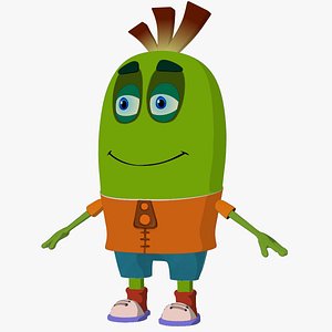 low-poly non rigged bean 3d model