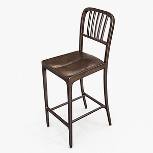 3D Cafe Bar Stool Vintage Cooper model