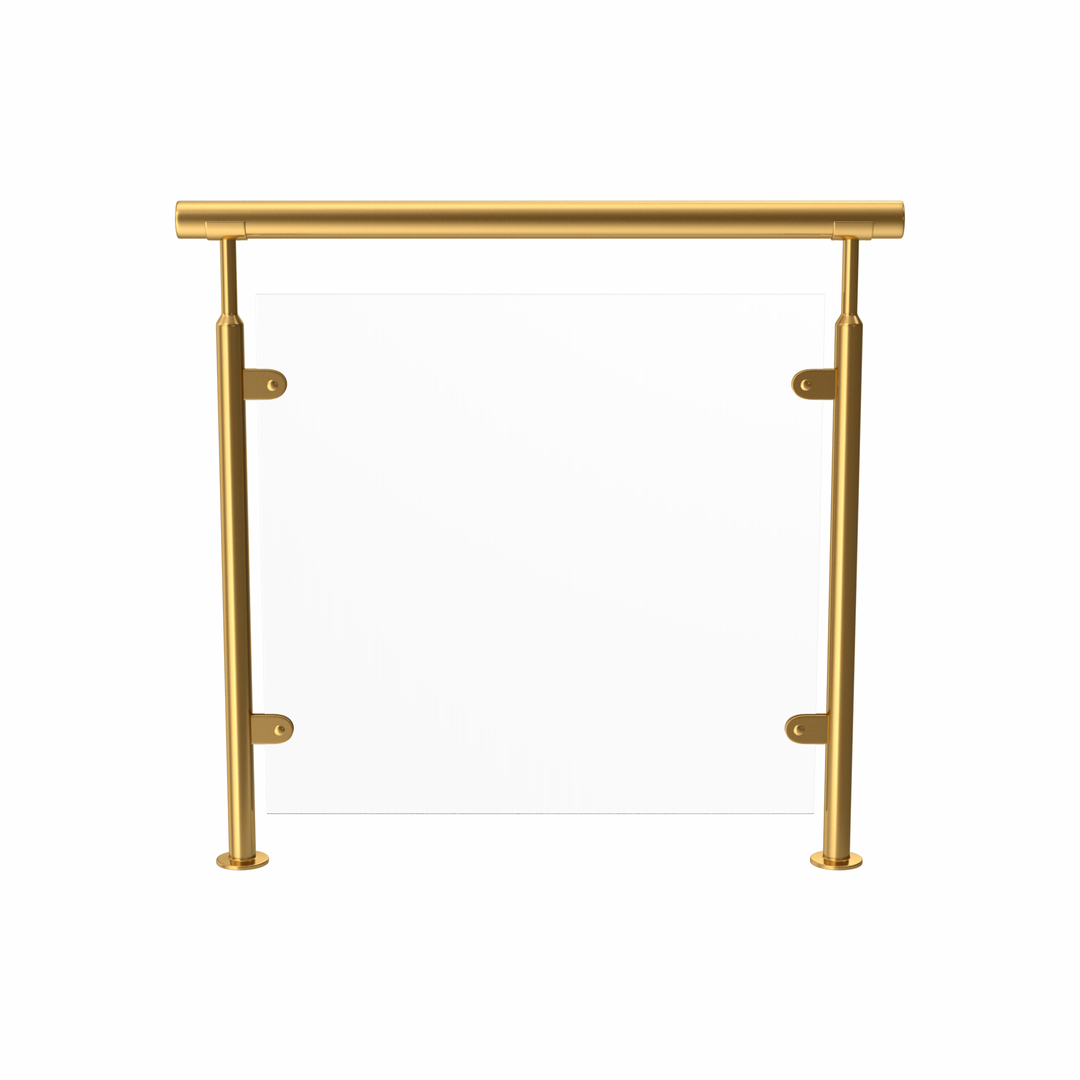 Gold Glass Railing Model TurboSquid 2180638