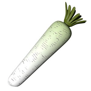 3D Cartoon Daikon Radish model