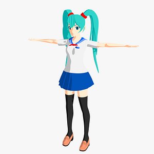 Hatsune Miku Low-poly