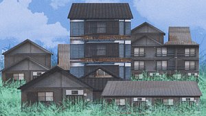 5 Modern Rusted Japanease House Pack 1