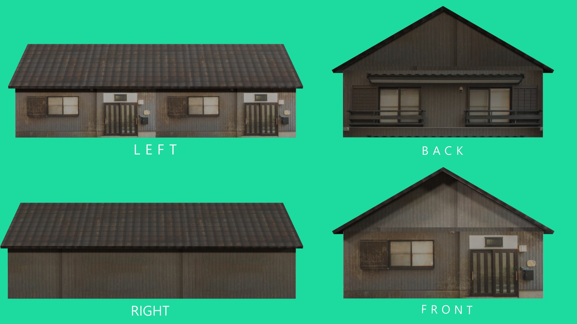 5 Modern Rusted Japanease House Pack 1 Model - TurboSquid 2388405