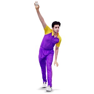 Cricketer Bowling Action 3D model