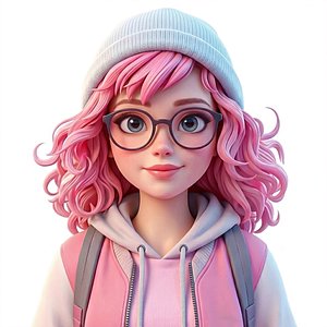 Stylized Girl 3D Character Female Rigged and Animated Girl Avatar model