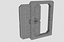 Porta scorrevole di fantascienza Low-Poly