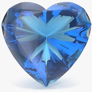 3D Heart Shape Blue Topaz