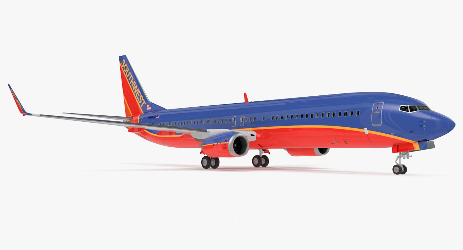 Southwest Airlines Boeing 737-900 with Interior 3D model preview