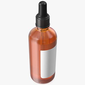 Amber Glass Dropper Bottle 100ml 3D model
