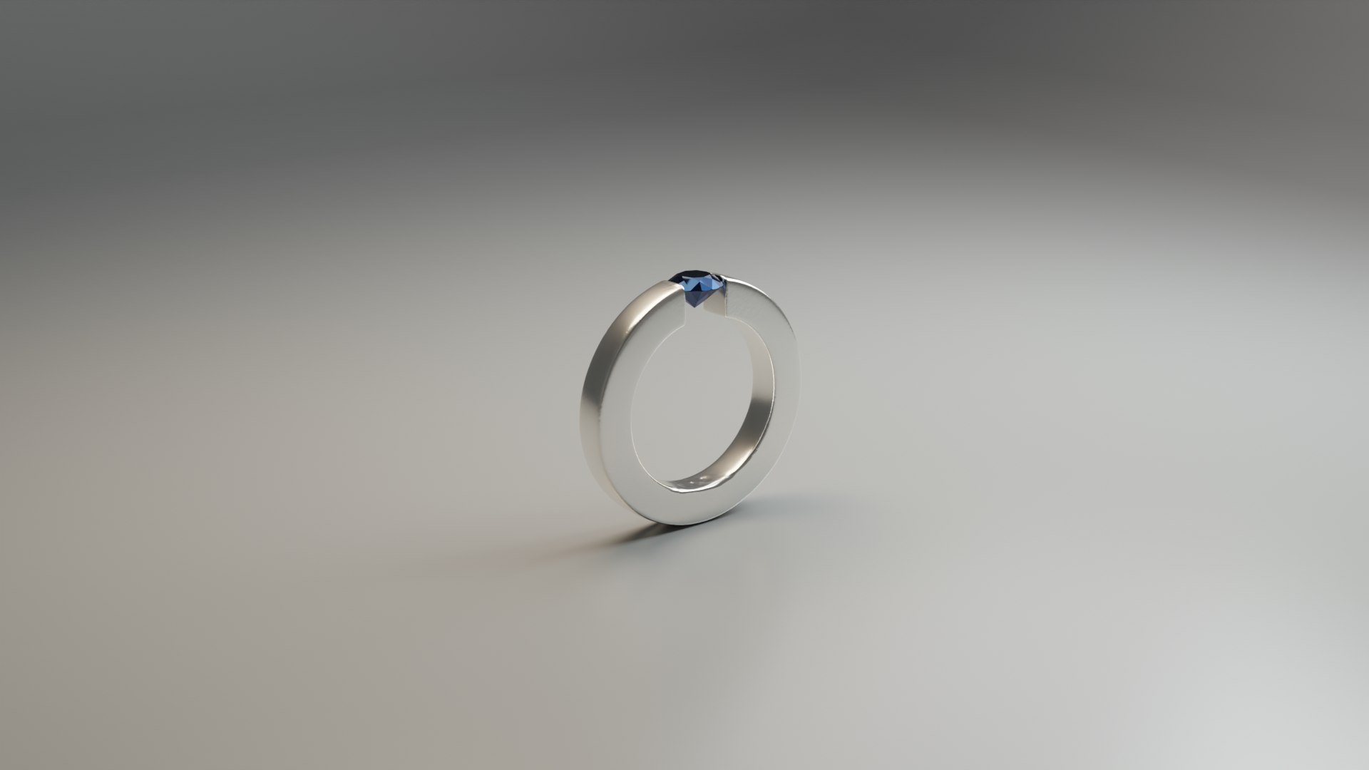 Finger Ring With Blue Stone 3D - TurboSquid 1758880