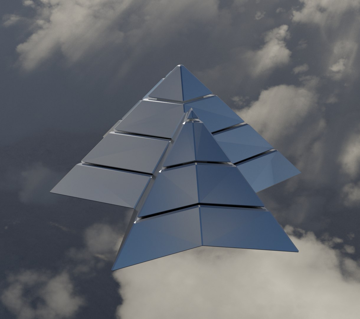 Silver Futuristic Pyramidal Build Model - TurboSquid 1951950