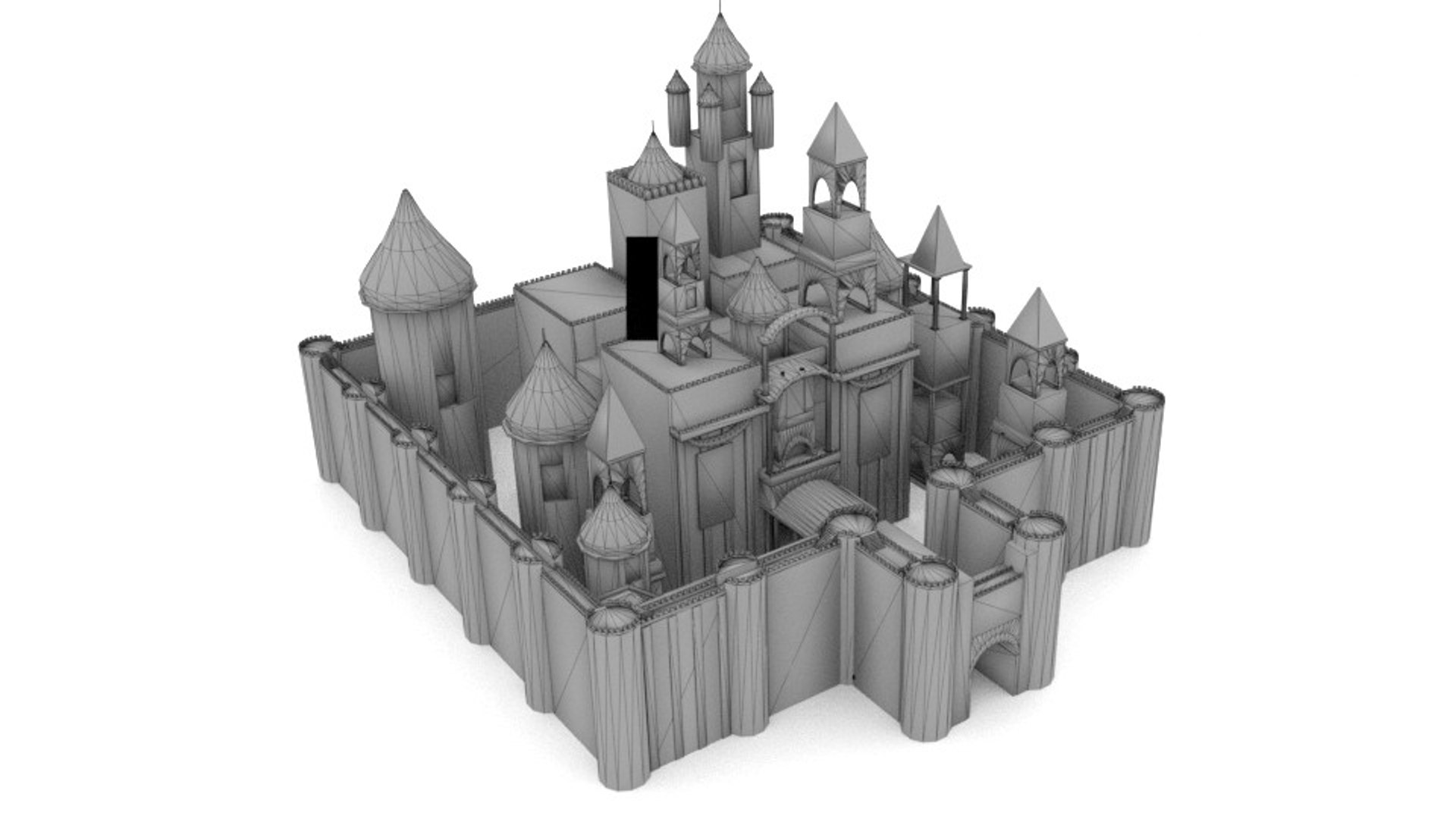 3d blender medieval castle model