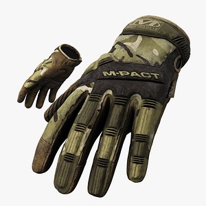 Military Gloves with Armor Padding - PBR Textures