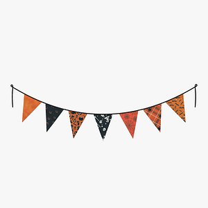 Haloween Fabric Bunting 3D
