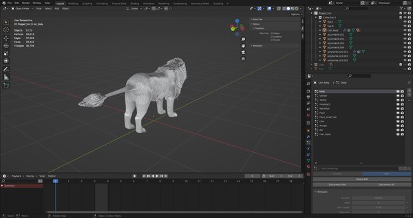 modelo 3d León de piel aparejado en Blender - TurboSquid 2024247