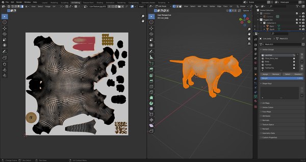 modelo 3d León de piel aparejado en Blender - TurboSquid 2024247
