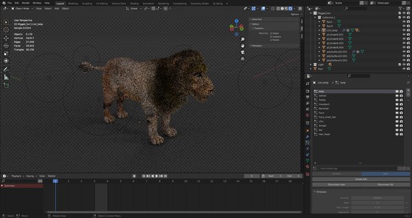 modelo 3d León de piel aparejado en Blender - TurboSquid 2024247