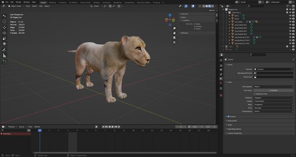 modelo 3d León de piel aparejado en Blender - TurboSquid 2024247