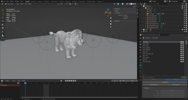 modelo 3d León de piel aparejado en Blender - TurboSquid 2024247