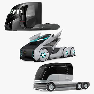 Futuristic Modern Trucks Rigged Collection