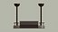 Double-sided Brown Bench With Two Lighting Poles