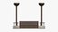 Double-sided Brown Bench With Two Lighting Poles