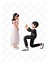The bride and groom propose