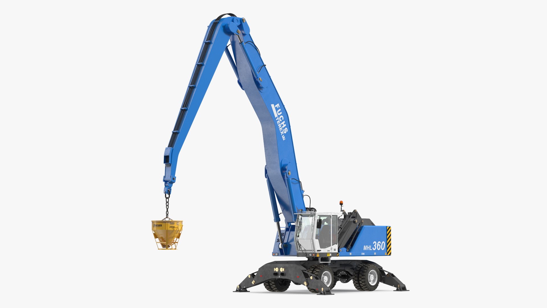 Industrial Crane with Concrete Bucket 3D model preview