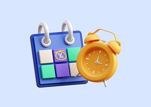 Sale Time 3D Illustration model