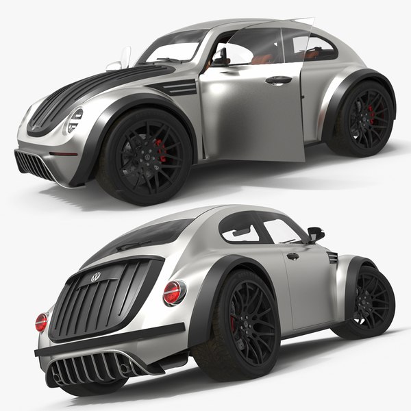 3D модель Volkswagen Baja Concept Rally Style Vehicle Silver Rigged for ...