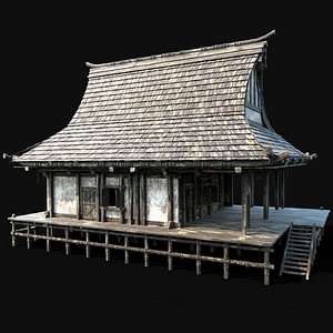 JAPAN CHINESE FEUDAL HOUSE DOJO ASIAN HUT CABIN VILLAGE SAMURAI 3D model