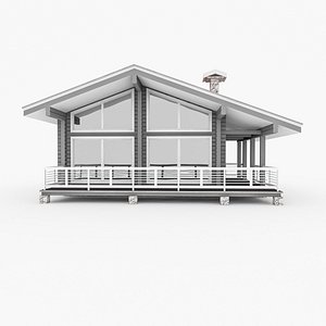 house wood log 3d c4d