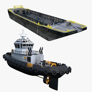 Barge and Tug Boat Collection model