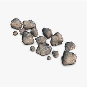 3d rocks elements realistic model