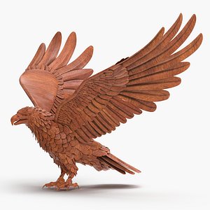 wooden eagle animation 3D