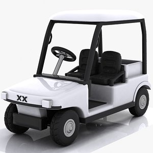 cartoon golf car 3d model