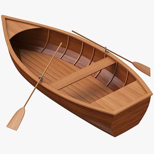 Small Wooden Boat 4K and 2K | 3D model