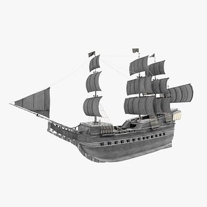 Frigate model including fully detailed interior 3D model