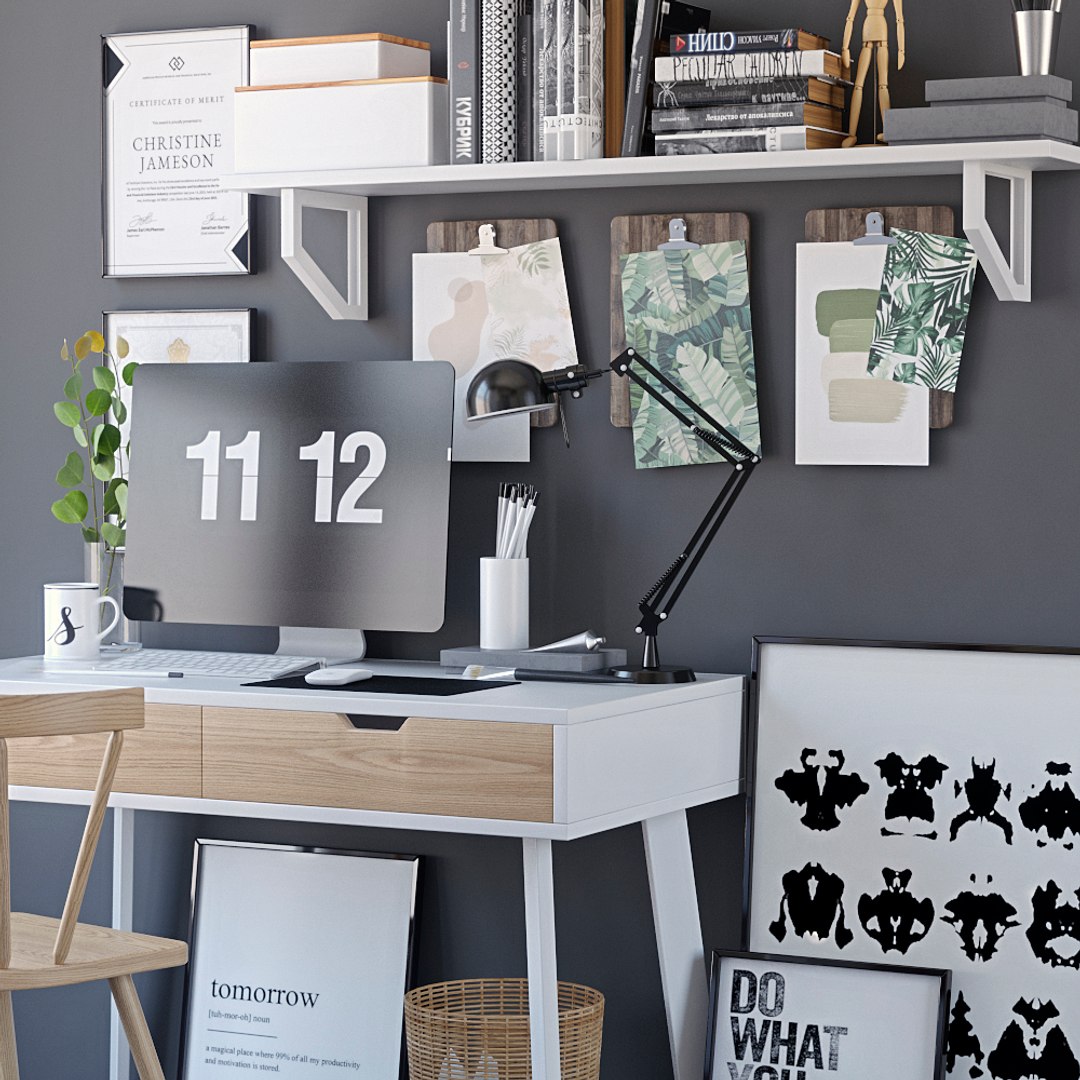 3D decorative office set - TurboSquid 1509766