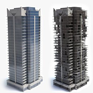 3d model skyscraper building ruins