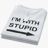 Female Crew Neck Folded Stacked With Tag White Im With Stupid 02